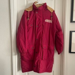 San Francisco 49ers Long Parka Jacket Trench Coat